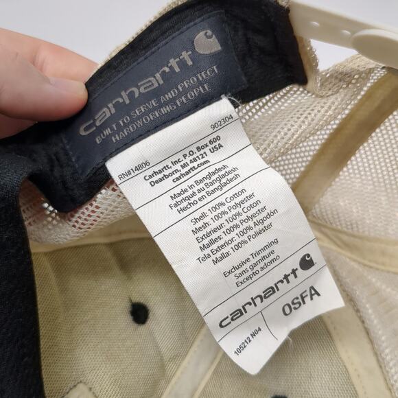 Carhartt Since 1889 Snapback Trucker Hat Black One Size Mesh Back - Picture 9 of 9